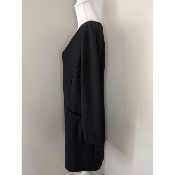Boden black textured plain minimalist pocket dress 14 - Picture 4 of 8